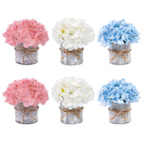 Garvee Artificial Hydrangea Flower Table Centerpiece Set - Faux Floral Potted Arrangements for Dining & Event Decor - Party & Wedding Table Decorations, Set of 6 - Color: Hydrangea potted 6pcs