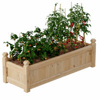 Garvee Wooden Raised Garden Bed Elevated Planter Box for Vegetables Herbs Flowers 43x15x13 Natural Fir Wood