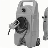 Garvee Heavy-Duty 15 Gallon Portable Gas Can Fuel Caddy with 10FT Manual Siphon Pump – Leak-Proof HDPE Wheeled Fuel Tank for Car, ATV, Lawn Mower, Boat, Tractor, Generator, Snow Blower – Gray