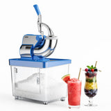 Garvee Commercial Shaved Ice Machine & Ice Crusher, 350W 2000 RPM Snow Cone Maker - 750 lb/hr Output, 8.98 Gal Clipper, 4 Stainless Steel Blades, Safety On/Off Switch, for Home/Restaurants/Bars - US Standard Blue - Blue