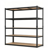 Garvee 5-Tier Heavy-Duty Freestanding Metal Storage Shelving Unit - Adjustable Boltless Utility Rack, 60" W x 24" D x 72" H - Garage/Basement/Warehouse - Black Matte Hole Position Change, 150*60*183