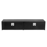 Garvee Heavy Duty Underbody Truck Tool Box - Lockable Q235 Steel Storage Organizer with T-Handle Lock - Durable Metal Construction - For Pickup, RV, Trailer - 60 x 16 x 13 Inch - Black Orange Grain Spray Plastic