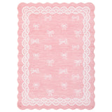 Garvee Washable Scalloped Area Rug for Living Room – Soft, Non-Slip, mark Resistant, Cute Lace Bow Design, Low Pile, Easy to Clean Carpet for Bedroom, Kids Room, Nursery – Pink – 9x12ft (274x366cm) - Purple