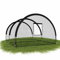 Garvee 32Ft Baseball Batting Cage With Frame & Net For Backyard Or Field Practice, Durable Polyester Net, 32x12x8 Ft, Black