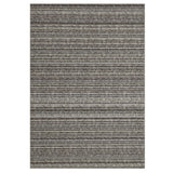 Garvee Ultra Thin Washable Striped Area Rug - Modern Non-Slip Low Pile Collapsible Carpet, Soft Mark Resistant, Braided Indoor Mat for Living Room, Ash, 5x7ft (152x213cm)