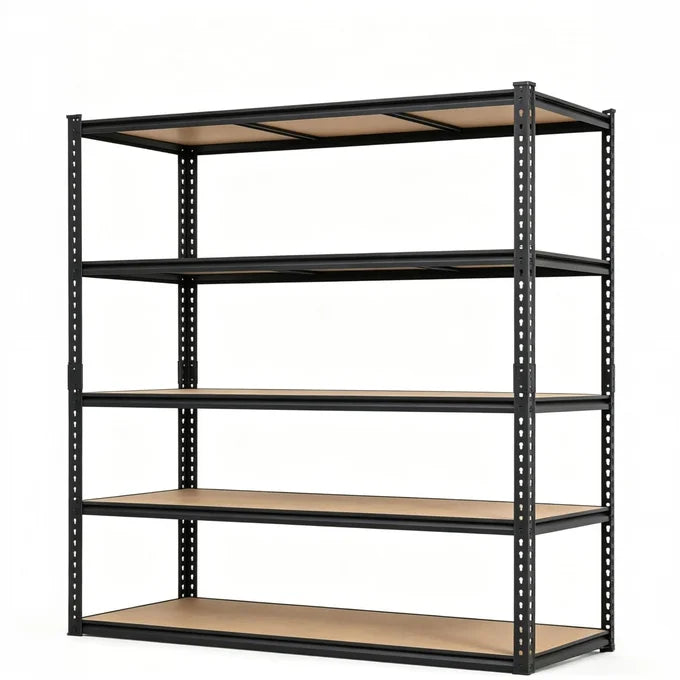 Garvee Heavy-Duty 5-Tier Garage Shelving Unit, Adjustable Boltless Carbon Steel Freestanding Storage Rack, 2500 lb Total Capacity, 36" W x 18" D x 72" H, Matte Black (Hole Position Change), 90x45x183cm