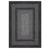 Garvee Boho Braided Print Area Rug – Machine Washable, Non-Slip, Low Pile, Mark Resistant Carpet – Soft Collapsible Modern Rug for Living Room, Bedroom, Dining Room, Farmhouse – Black, 4x6ft (122x183cm), USA - Natural Color