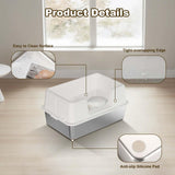 Garvee Extra Large Stainless Steel Cat Litter Box - High Sides, Splash Proof, Anti-scrape, Easy Clean, Detachable, Non-Slip, Odor-Free Tray for Indoor Cats - White, 60 x 40 x 36.5cm, Extra Large 20in High - White Extra Large 20In High