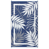 Garvee Waterproof Reversible Outdoor Rug – Modern Plastic Straw Patio Carpet – UV Resistant, Easy to Clean, Durable for Garden, Deck, Porch, RV, Camping – 9x18ft Navy/White – USA Spec - Gray-White