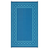 Garvee Waterproof Outdoor Rug 9x18ft - Reversible Plastic Straw Mat - Collapsible, Lightweight, Easy Clean - Large Patio, RV, Camping, Deck, Porch, Balcony, Picnic, Beach - Blue/Green, USA