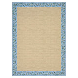 Garvee Modern Washable Area Rug – Soft Low Pile, Floral Edge, Non-Slip, Mark Resistant, Collapsible Carpet for Living Room, Bedroom, Dining Room – Light Blue, 5x7ft (152x213cm), USA - Rice