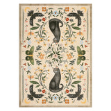 Garvee Washable Gothic Cat Floral Area Rug - Soft Low Pile, Non-Slip Rubber Backing, Mark Resistant & Non-Shedding Indoor Carpet for Living Room/Bedroom - Camel, 5x7 ft (152x213 cm) - Gothic Cat|Camel