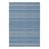 Garvee 5x7 ft Washable Area Rug, Boho Geometric Low Pile Floor Carpet with Non-Slip TPR Backing, Stain-Resistant Polyester Rug for Living Room, Bedroom, Dining Room and Home Office, Pet and Kid Friendly, Blue - Blue