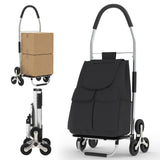Garvee Stair-Climbing Folding Hand Truck Cart - 150 lb Aluminum Utility Dolly, Telescoping Handle, Removable 56L Bag, Collapsible for Grocery/Laundry/Travel - Daily Style, Black Bag