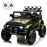 Garvee 12V Kids Electric Ride-On Truck – 2-Seater, Remote Control, season Suspension, EVA Treaded Tires, wireless Speaker, LED Lights, Music & Story, 3 Speeds, 5MPH, Outdoor Ages 3-8 – Green