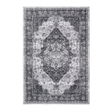Garvee Vintage Washable Area Rug for Living Room, Bedroom, Dining Room, Nursery - Non-Slip, Soft, Mark Resistant, Low Pile - Grey Folding Carpet for Entryway, Playroom, Apartment - Size: 8x10ft (244x305cm), Color: Grey - Grey