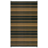 Garvee Waterproof Reversible Outdoor Rug 8x10ft - Modern Striped Plastic Straw Mat - UV Resistant Carpet for Patio, Deck, Porch, Garden, Picnic, Camping, RV, Balcony - Black Brown, United States - Geometric Stripes| Black Brown