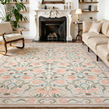 Garvee Rice Beige Washable Floral Area Rug - Non-Slip, Low-Pile, Soft Pearl Velvet Carpet, Mark Resistant, for Bedroom, Living Room, Dining Room - 10x13ft (305x396cm), USA - Black