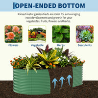 Garvee 8x4x2 ft Galvanized Raised Garden Bed Metal Planter Box for Vegetables Flowers Herbs Green