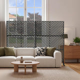 Garvee No-Dig Freestanding Outdoor Metal Privacy Screen Panel 48"W x 75"H - Rustproof Powder-Coated Steel Decorative Fence Divider/Wind Screen - Down Arrow - Black positioning holes + 2 sets of nails - Black Positioning Holes + 2 Sets Of Nails