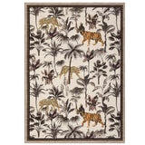 Garvee Washable Tiger Print Area Rug 9x12ft – Non-Slip, Low Pile Botanical Jungle Carpet – Spot Resistant, Large Accent Rug for Living Room, Bedroom, Home Decor – Camel, USA Storage - Brown