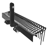 Garvee 72-Inch Pine Straw Rake – 30 Coil Spring Tines – Heavy Duty Powder-Coated Steel – 3-Point Hitch – For Cat 0 & Cat 1 Tractors – Leaves, Grass – Black (Fine Quality)