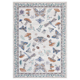 Garvee Washable Area Rug - Modern Mushroom & Insect Floral Print - Mark Resistant, Non-Slip, Low Pile Carpet for Living Room, Bedroom, Dining Room - Easy Care - Beige, 9x12ft (274x366cm), USA - Beige