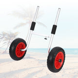 Garvee Heavy Duty Kayak Cart Dolly - 10" Sturdy PU No-Flat Wheels - Adjustable Aluminum Frame, Collapsible Design - Scupper Hole Compatible, Supports 220 lbs - All-Terrain Beach, Grass, Gravel Transport, Silver