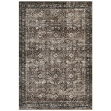 Garvee Vintage Distressed Floral Area Rug - Washable, Non-Slip, Mark Resistant, Ultra-Thin Low Pile Carpet for Living Room, Bedroom, Dining Room, Kitchen - Brown, 5x7ft (152x213cm), USA Stock - Green