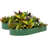 Garvee 2 Pcs Raised Garden Beds Outdoor 10x4x1.5 ft Galvanized Steel Planter Box Green Rust-Resistant Easy Assembly - Green(Rubber Edge)