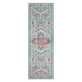 Garvee Ultra-Thin Washable Runner Rug – Floral Medallion, Non-Slip, Soft, Non-Shedding, Collapsible Carpet for Hallway, Bedroom, Entryway, Kitchen – Grey Green, 2x6ft, Made in USA