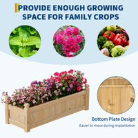Garvee Wooden Raised Garden Bed Elevated Planter Box for Vegetables Herbs Flowers 43x15x13 Natural Fir Wood