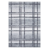 Garvee Modern Geometric Area Rug – Soft Low Pile, Machine Washable, Non-Slip, Spot Resistant Carpet for Living Room, Bedroom, Nursery, or Office – Collapsible, Easy Care – Light Gray, 5x7ft (152x213cm) - Plaid|Light Grey