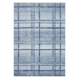 Garvee Modern Geometric Plaid Area Rug – Soft Low Pile, Washable, Non-Slip, Spot Resistant Carpet for Living Room, Bedroom, Dining Room, Nursery, or Office – Collapsible, Easy Care – Blue, 5x7ft (152x213cm) - Plaid|Blue
