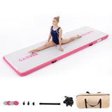 Garvee Durable Inflatable Gymnastics Air Mat for Yoga & Training - 4'' Thick Tumble Track - Non-Slip, Easy Setup, With Electric Pump - Portable Mat, Pink, 9.8FT x 3.3FT x 4IN / 300x100x10cm USA - Blue