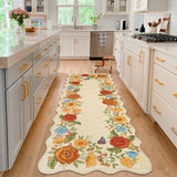 Garvee Modern Yellow Floral Runner Rug 2x6ft - Washable, Low-Pile, Non-Slip Accent Carpet - Mark Resistant, Soft & Collapsible - Hallway, Entryway, Kitchen, Bedroom, Office - USA Spec, Yellow Tone, 2x6ft - Green Tone