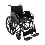 Garvee Lightweight Folding Transport Wheelchair for Seniors – 16" Portable Seat, Removable Armrests, Swing-Away Footrests, Locking Handbrakes, Compact Mobility Aid, Easy to Carry, Black