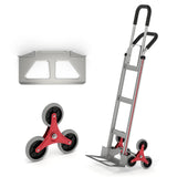 Garvee Heavy-Duty Stair Climbing Hand Truck Dolly - 330 lb Capacity, 6-Wheel Tri-Star Stair Climber, Folding Frame, Dual Handles, Telescoping Handle - Red
