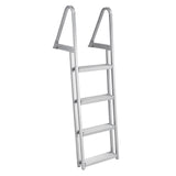 Garvee Heavy-Duty 4-Step Removable Aluminum Dock Ladder – 350lbs Capacity – Non-Slip Wide Steps – Saltwater & Corrosion Resistant – For Pontoon Boats, Pools, Lakes, Marine Boarding – Surface Spray Anti-Corrosion Powder, Detachable, Italic Storage, Level 4 - 