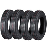 Garvee Set of 4 4.80-12 Trailer Tires with 12'' Rim – 6 Ply, Load Range C, 990 lbs Capacity – High-quality 480-12 Utility, Boat, Camper, Agricultural Trailer Tire Set – Color: System default