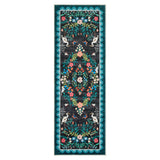 Garvee Washable Floral Runner Rug 2x6 – Vintage Distressed Oriental Low Pile Carpet – Non-Slip, Mark Resistant – Black, 2x6ft (61x183cm), USA Spec - Teal