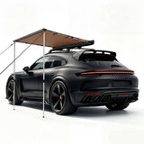 Garvee Retractable Car Awning for SUV, Truck, Van – Waterproof 600D Oxford UV50+ Roof Rack Canopy – Adjustable 130-260cm Aluminum Poles – Outdoor Camping Sun Shade – Size: 200x250cm, Color: Khaki - Khaki
