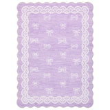 Garvee Washable Scalloped Area Rug for Living Room – Soft, Non-Slip, mark Resistant, Cute Purple Bow Design, Easy to Clean, Low Pile Carpet for Bedroom, Girls Room, Dining Room, Office, Nursery – Purple – 9x12ft (274x366cm) - Purple