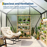 Garvee 6x3 FT Polycarbonate Walk-In Greenhouse for Outdoors - Robust Aluminum Frame, Sliding Door, Adjustable Roof Vent, Rain Gutter - Perfect for Patio, Garden, Plant Nursery - 8-Black Oxide - 8 - Natural Color