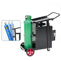 Garvee Welding Cart with Drawers and Cabinet Heavy Duty Carbon Steel for Mig Welder Tig Welder Plasma Cutter 220 Lb Capacity Black