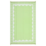 Garvee Reversible Waterproof Outdoor Rug - Scalloped Edge - UV Resistant, Washable, Portable Plastic Straw Patio Mat for Camping, RV, Deck, Porch - Light Green/White, 8x10ft, USA - Gray-White