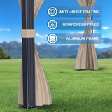 Garvee 12x12 FT Hardtop Gazebo with Double Galvanized Steel Roof - Heavy-Duty Aluminum Frame - Waterproof Curtains & Mosquito Netting - Outdoor Pavilion for Patio, Deck, Backyard, Lawn - Khaki, A box 1/4