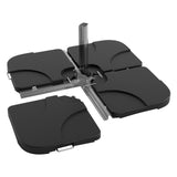 Garvee Heavy Duty Support - 4-Piece Patio Umbrella Base Stand, 220-330lb Capacity, Adjustable Pole Adapter (1.5"-2.1"), Corrosion & Wind Resistant, Water/Sand Fillable, Outdoor Use, HDPE black + fixed pin