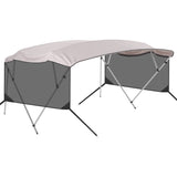 Garvee Waterproof UV-Resistant 4 Bow Bimini Top Replacement Canvas for Boats - 600D Marine Grade Sun Shade Canopy, Detachable Mesh Side Curtains, Storage Boot, No Frame, Grey, Fits 8'L x 97-103"W x 54"H - Size: 4BOW8'×97-103"×54", Color: Grey, Specs: Mesh - Gray