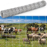 Garvee 12-Gauge Galvanized Woven Wire Livestock Fence Roll Heavy-Duty Rust-Resistant Zinc-Coated Fixed-Knot Graduated Mesh Pasture & Garden Protection - 5Ft X 328Ft